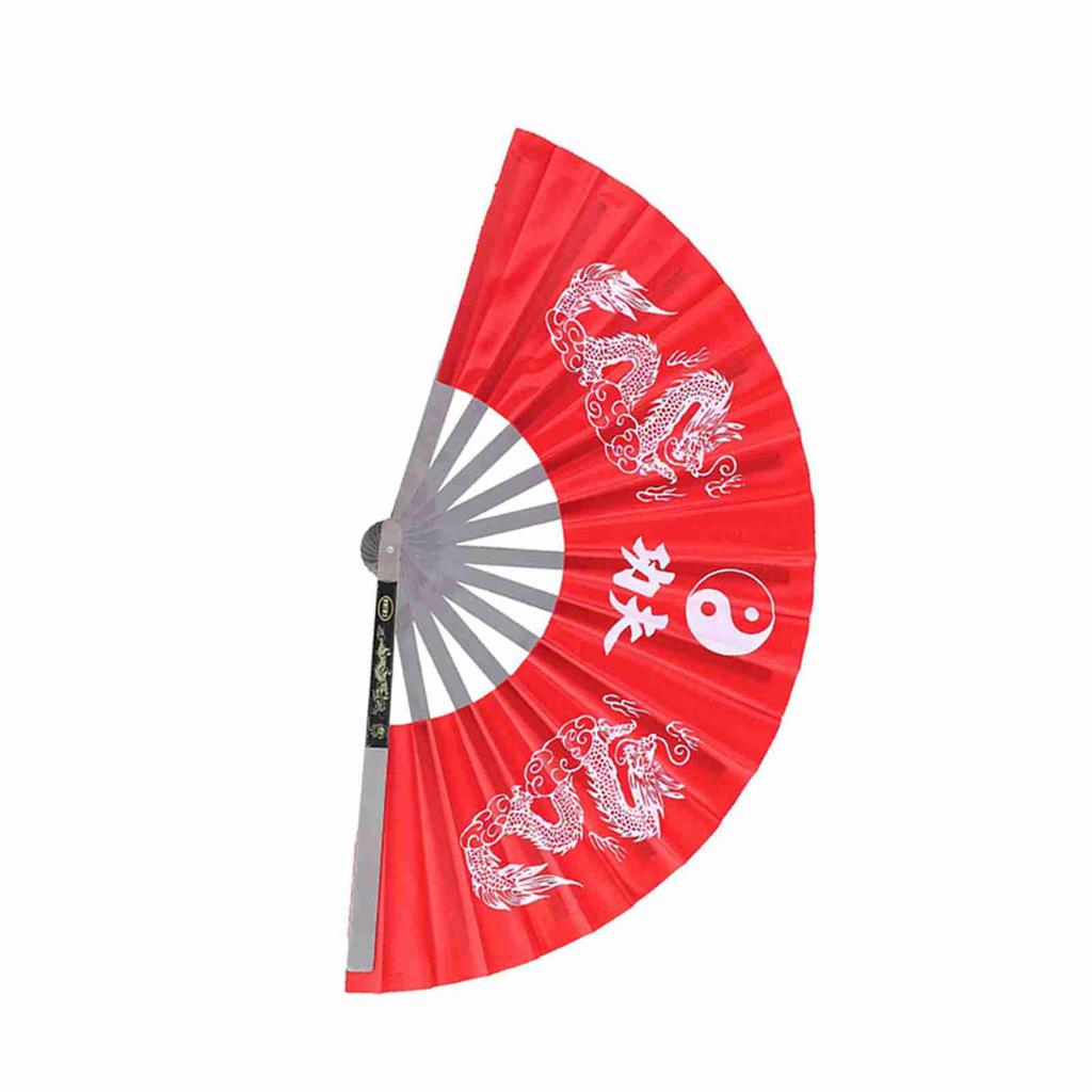 Stainless Steel Tai Martial Arts Kung Fu Dance Practice Training Performance Fan Black