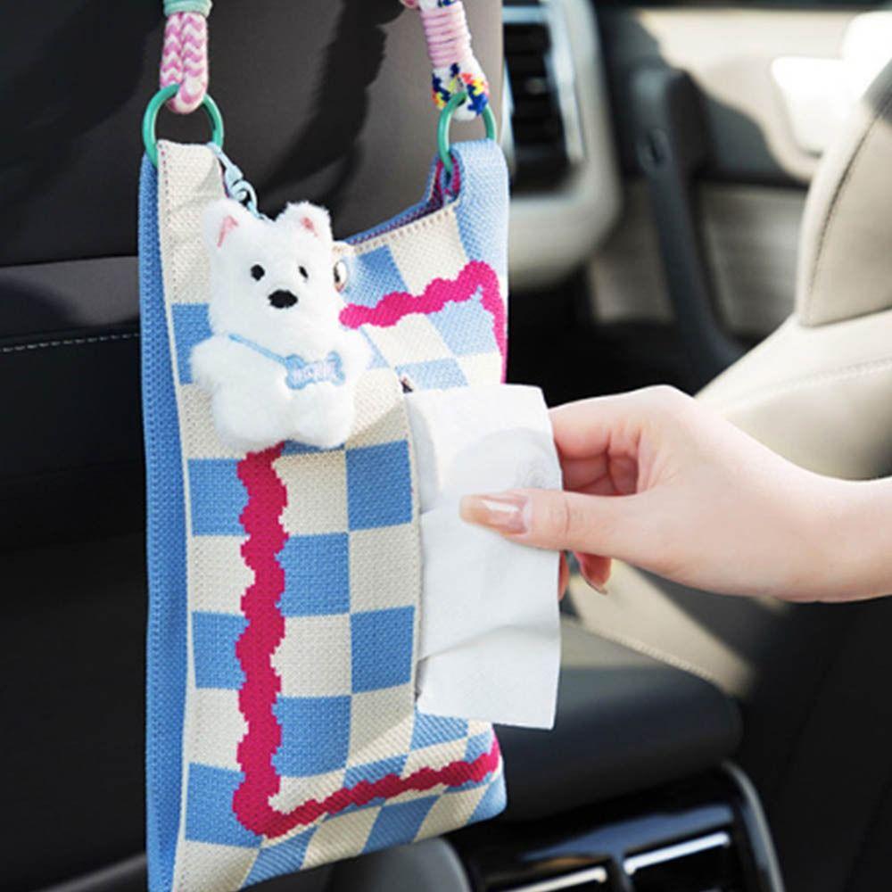 Space Saving Tissue Case Holder INS Car  Hanging Napkin Holder  Car Interior Decoration