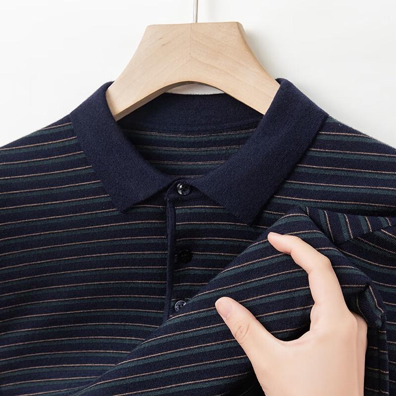 

Мужской полосатый трикотажный свитер Yiliteng с лацканами 2XL