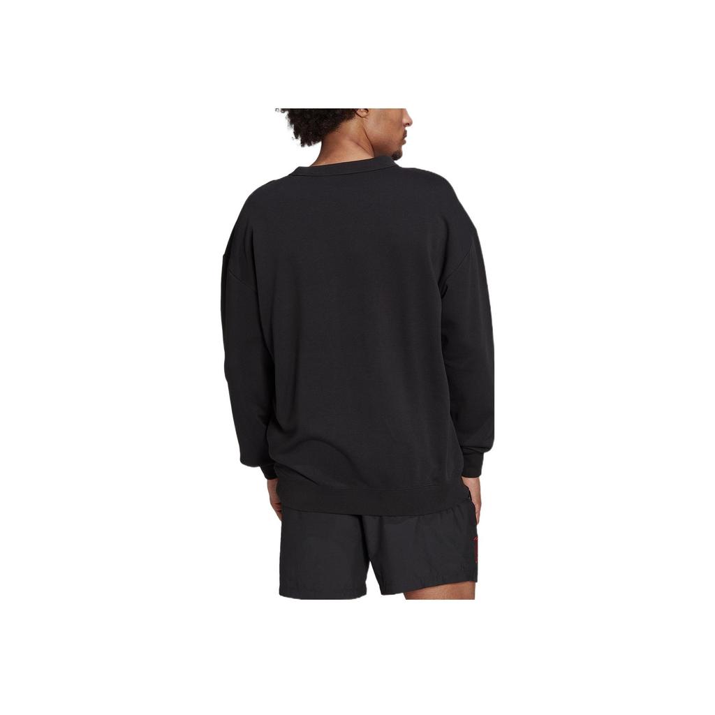 Adidas Manchester United DNA Graphic Print Crew Neck Sweatshirt Men Tops Black HE6656