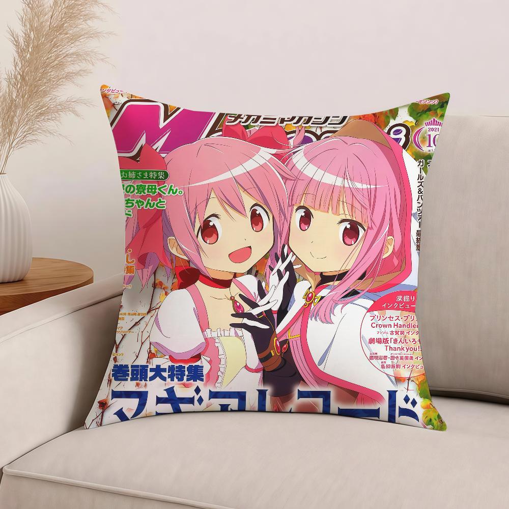 

Anime p-Puella Magi Madoka m-Magica Pillow Case Office Cushions Suitable For Sofa Car Bedroom Decorative Cushion Cover 12x12Inch