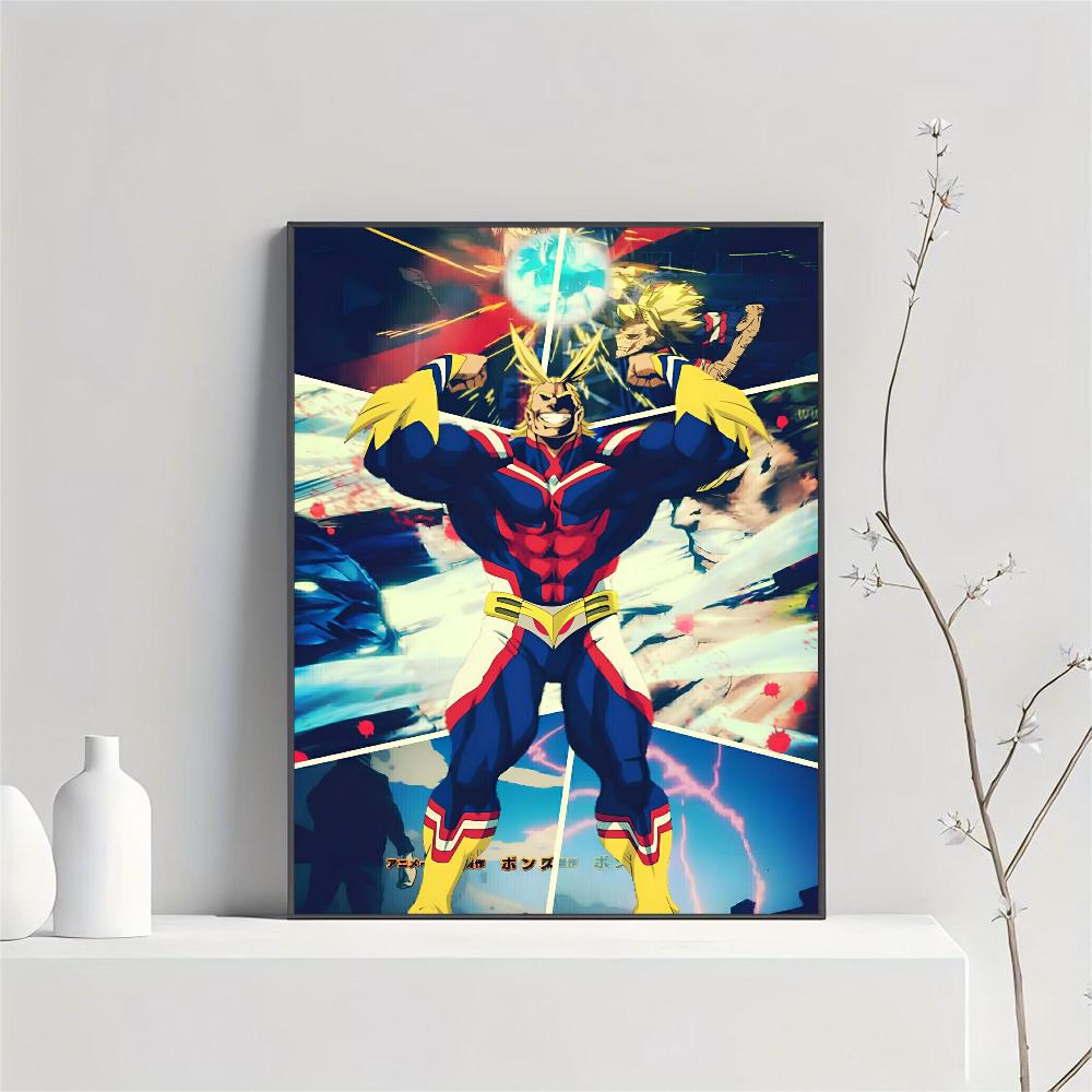 1pc Japan Hot Classic Anime Boy All Might My Hero Academia Poster HD Posters Home Room Bar Cafe Decor Art Wall Painting Picture