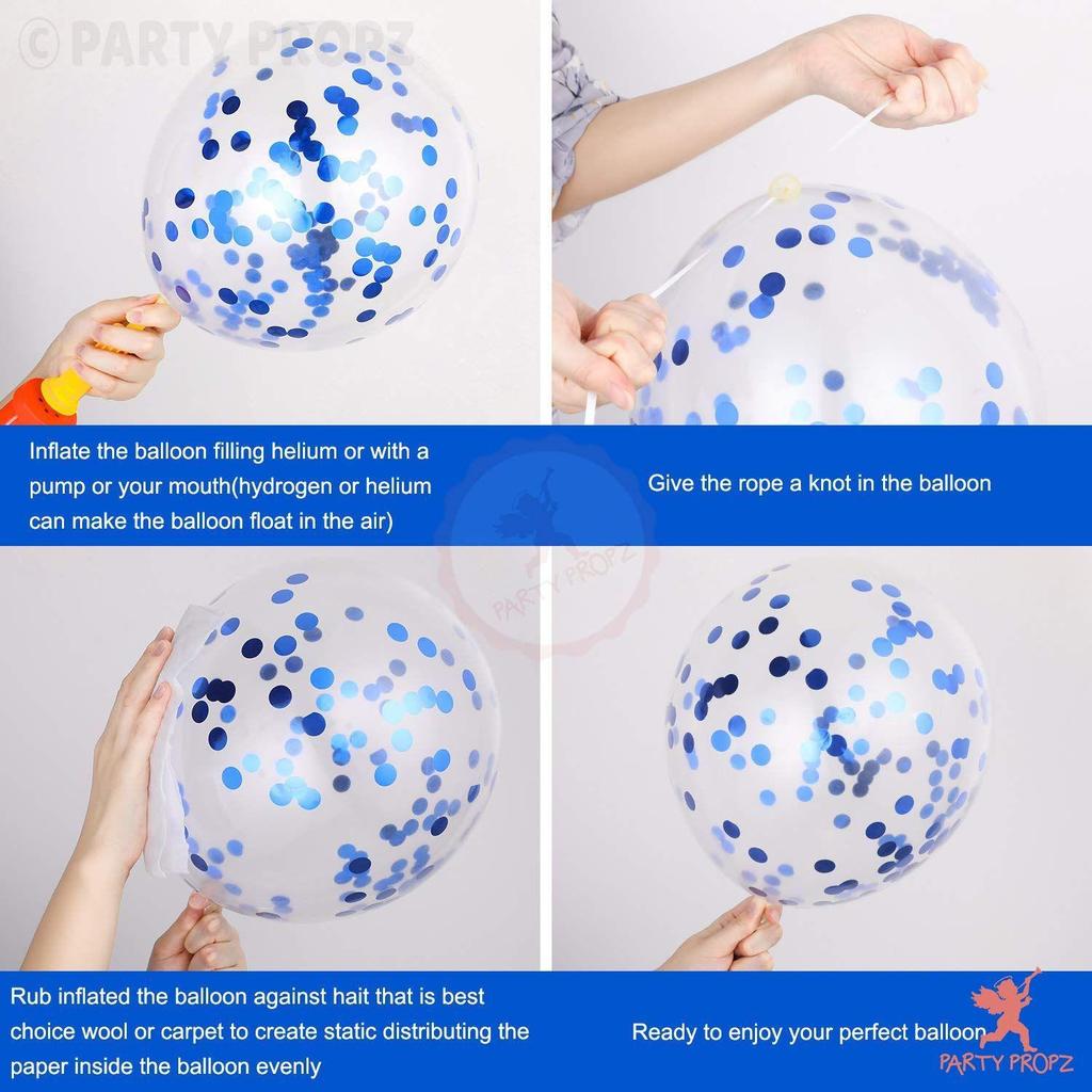 Foil Happy Birthday Printed Balloons Combo Set for Boys Birthday decoration/Birthday Supplies for Boys - 7 Pieces - Blue