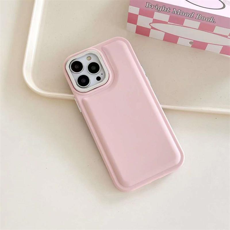 

Роскошный металлический однотонный чехол для телефона с гальваническим покрытием для iPhone 15 14 13 12 11 Pro Max X XR XS Max мягкий чехол iPhone 13 розовый