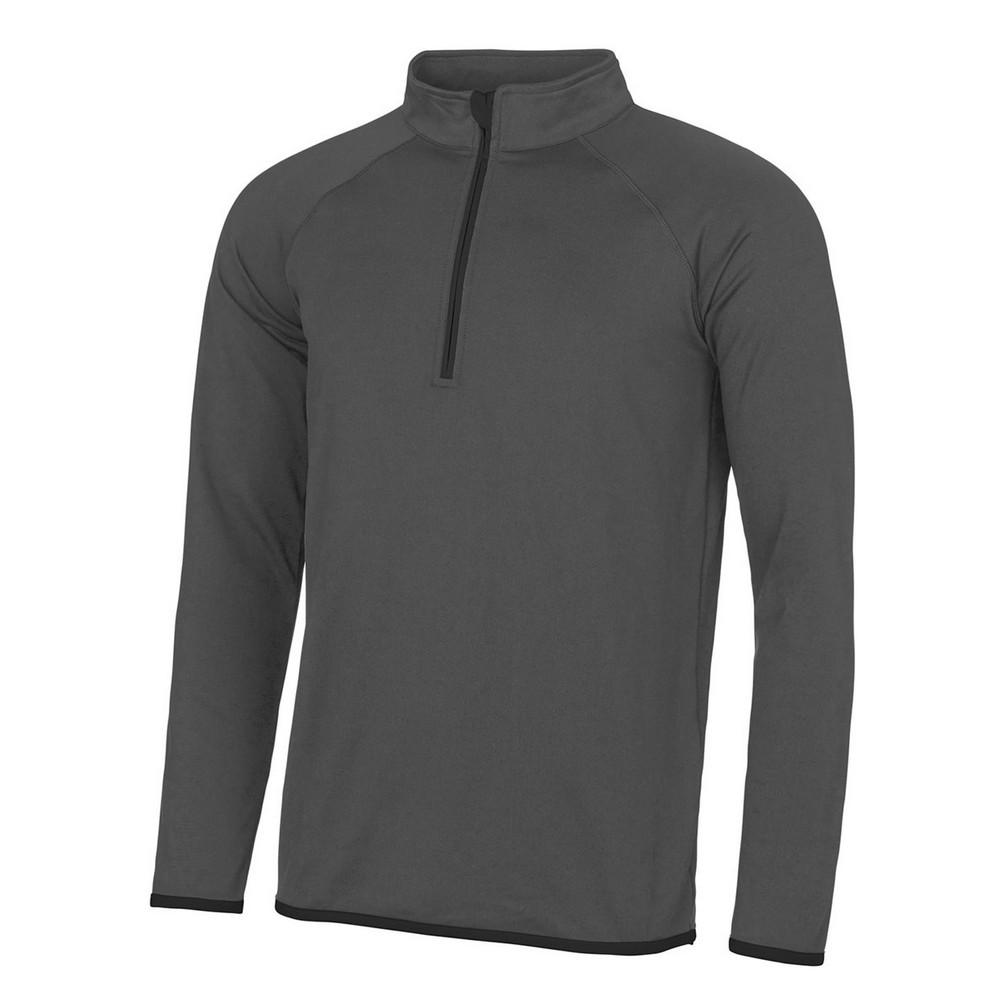 Just Cool Mens Plain Quarter Zip Sweatshirt