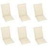 Foldable Garden Chairs Set 6 Pieces with Cushions Solid Acacia Wood