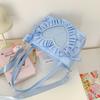 PU PVC Transparent Shoulder Bag Ribbon Anime Tote Bag Portable Bow Handbag  Children
