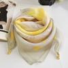 Luxury Silk Scarf Printed Small Square Scarf Fashion Magnetic Buckle Scarf  For Women