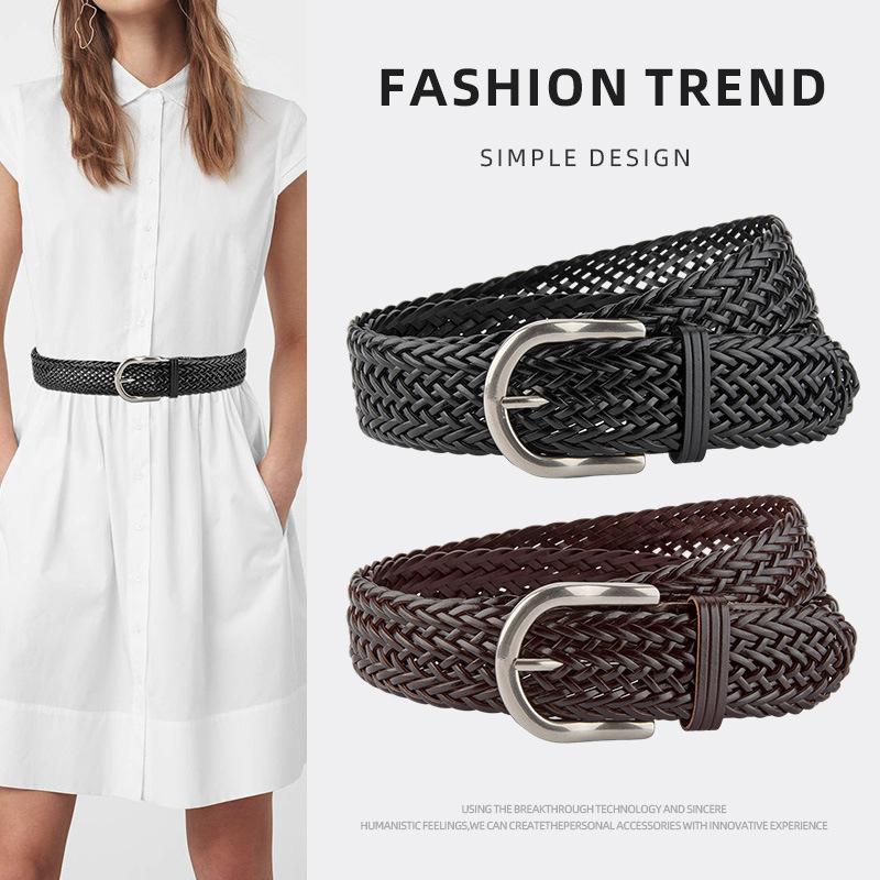 Hand Woven Women's Wide Belt Korean Version Simple and Versatile Dress Accessories Bohemian Belt