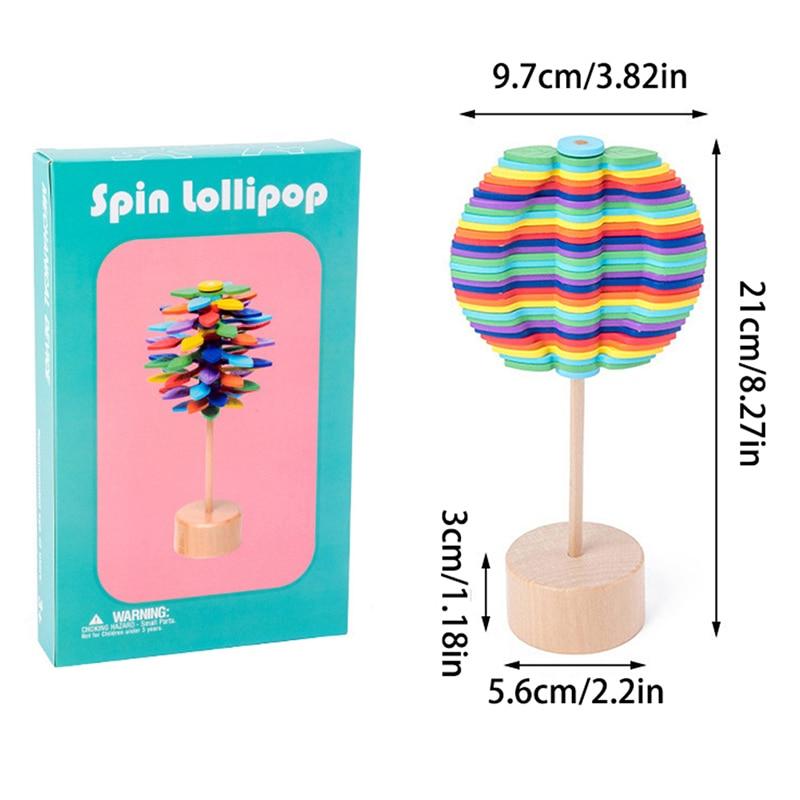 ZK20 Wooden Spiral Lollipop Toys Spin Magic Wand Stress Relief Fibonacci Sequence Fidget Toy for Adults Kids Antistress Gift