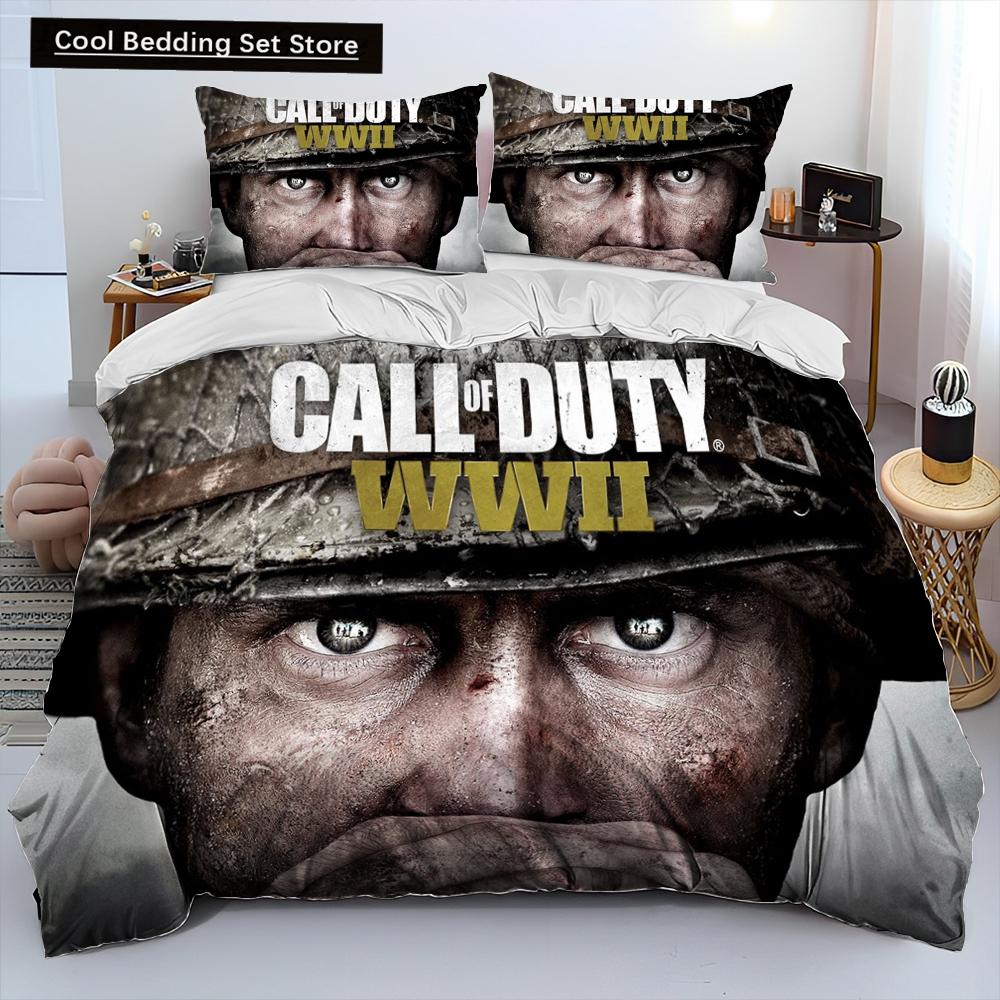 3D-Druck Spiel Call of Duty Bettdecke Bettwäscheset, Bettbezug Bettset Steppdecke Kissenbezug, King Queen Size Bettwäscheset Kinder