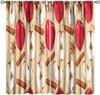 Strawberry Curtains, Vintage Rustic Colorful Bohemian Funny Butterfly Floral Leaves Fruit Seamless Pattern Drapes, Blackout Rod