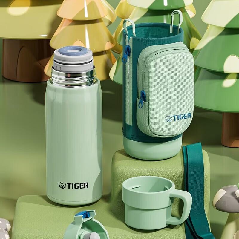 TIGER Stainless Steel Kids Insulated Water Bottle with Dual Lids