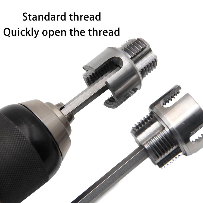 4/6 Points Pvc Pipe Threader Maker Kit Electric Drill Compatible PVC Pipe Threader Kit Pipe Threading Tool For Thread Cutting