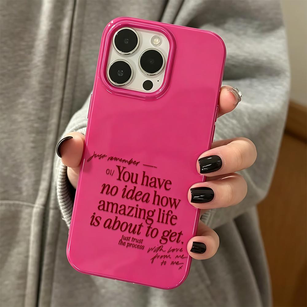 Anti-Scratch Inspirational English Silicone Case For Iphone 14 17 13 11 16 Plus 12 15 Pro Max Durable Protective Cover