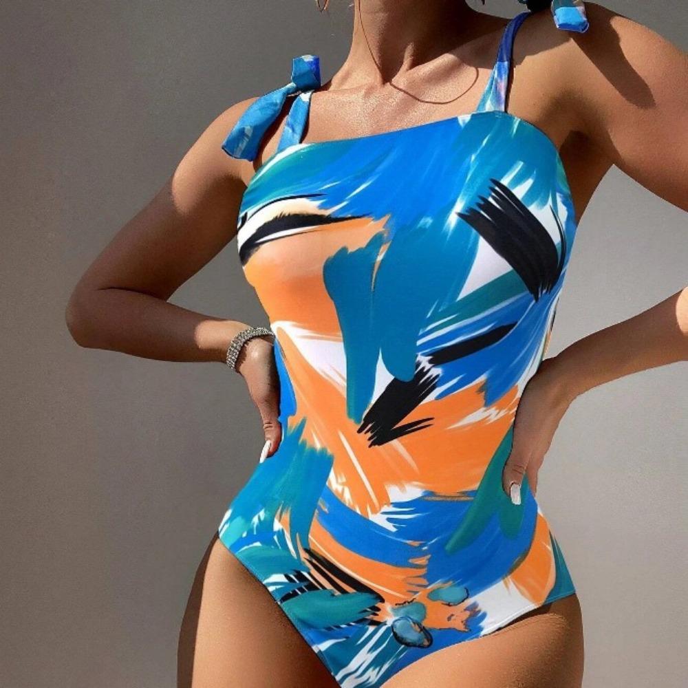 Girl Beauty Back Summer Sexy Women's Swimsuit Vacation Tight Double Shoulder Strap Bikini