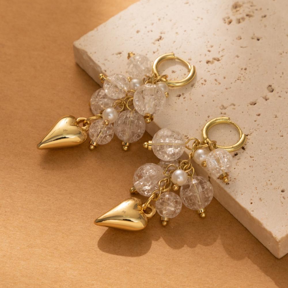 Heart Modern Geometric Earrings 2023 Trendy Gold Plated Hoops Women For