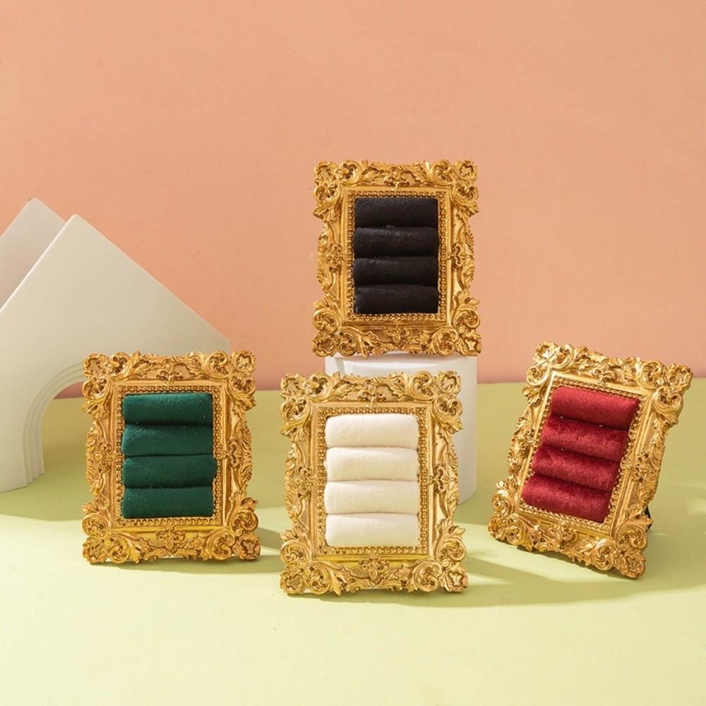 Resin Frame Jewelry Display Stand Velvet Ring Display Stand Photo Frame Earring Holder Daily
