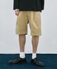 Arrayed Wide One-Pleat Elastic Half Chino Pants [Black]
