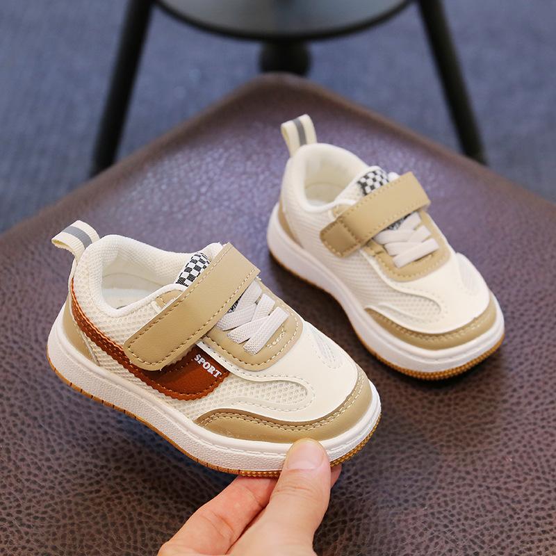 Foreign trade children's sports shoes breathable mesh shoes men's and women's little white shoes baby toddler shoes single shoes breathable and com