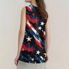 Womens Tank Top V Neck Basic Printed Casual Flowy Sleeveless Deep Side Cut Tops For Women