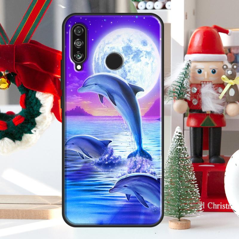 Cute Dolphin Ocean For Huawei Nova Y73 Y60 Y70 Y90 Y72 Y61 Y91 7i 8i 11i 12i 12s 9 10 SE P20 P30 P40 Lite Case