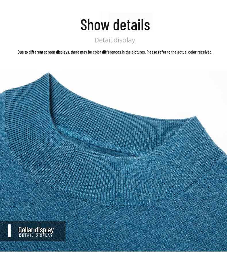 Men's Autumn/Winter Thick Wool Half-High Collar Sweater
