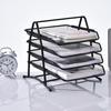 XXIAOTIAN Document Tray, 4-Tier, Vertical Desktop Storage Rack, Letter Case, A4 Size, Metal, Stationery Storage/Document/Small Item Organizer/Newspape