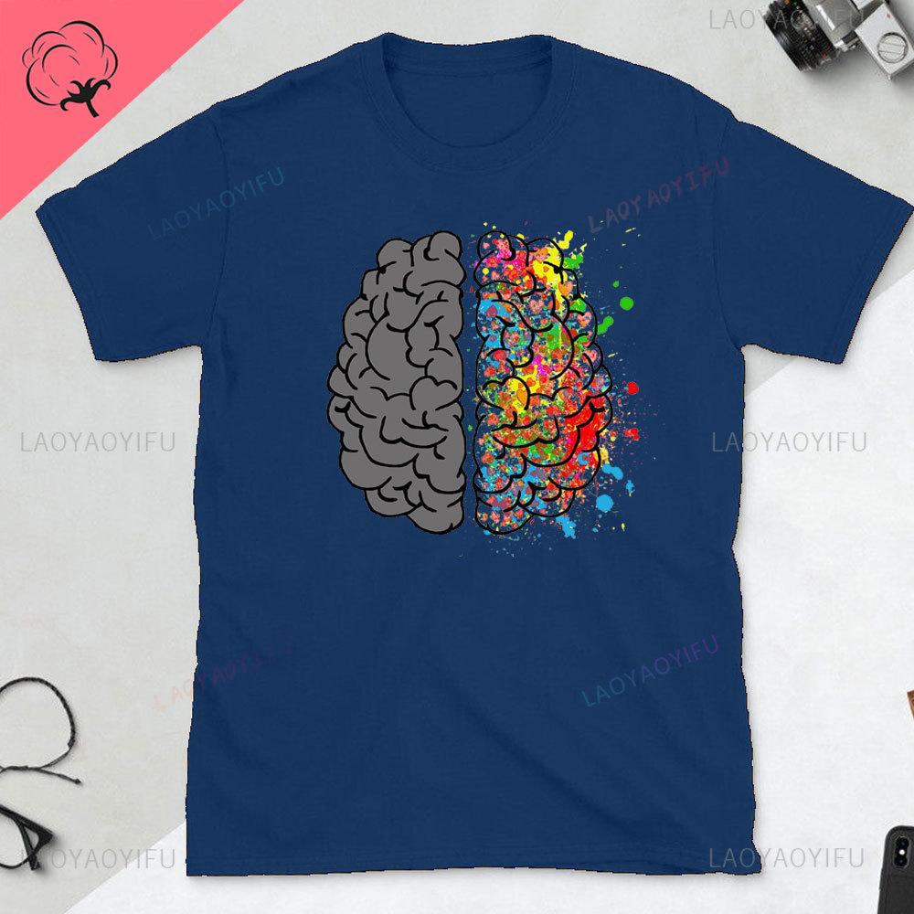 Funny Part of The Brain Color Chart High Quality Tshirt Neurology Print Harajuku Unisex Summer Short Sleeve Gift Tshirt Tops