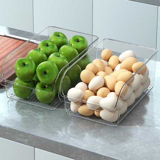 Úložný box do lednice, Průhledný úložný box s velkým otevíráním, Box na zeleninu a ovoce potravinářské kvality pro organizaci kuchyňské skříňky a spíže