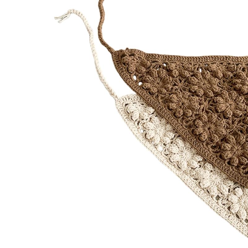 Verstellbares, gestricktes Baby-Kopftuch mit zartem Lochmuster, bequeme Kopfbedeckung, Haarschmuck für Babys und Kinder