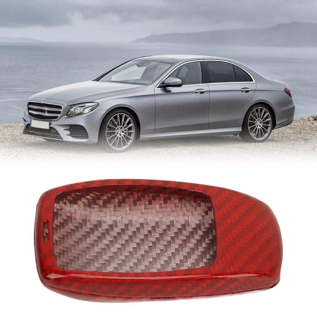 Key Fob Cover Carbon   Comfortable Touch Fade Proof Replacement for   E‑class S‑class
