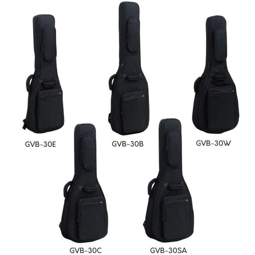 Kikutani GVB-30W Acoustic Guitar Gig Bag, Backpack Type, 20mm Thick Cushion, Black