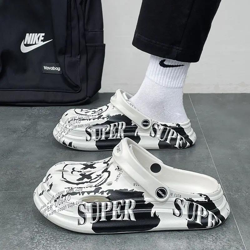 Male Slipper Eva Slides Height Beach Clappers 2024 Casual Men's Shoe Cheap Shoes Korean Style Fashion Elegant Summer Sale Style