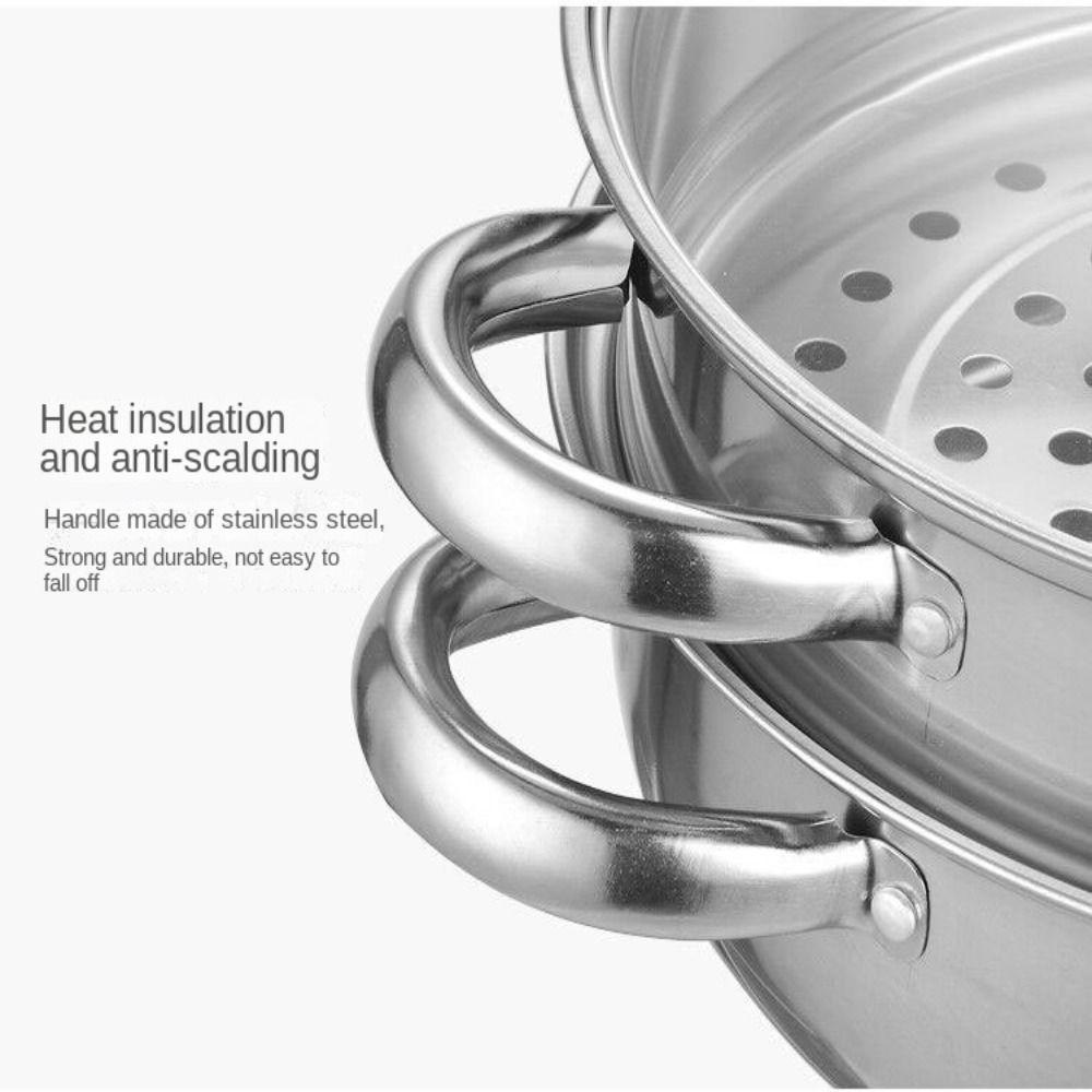 Thickened Steamer Pot Stainless Steel Cooking Pot Durable Noodles Pot  Kitchen Cookware