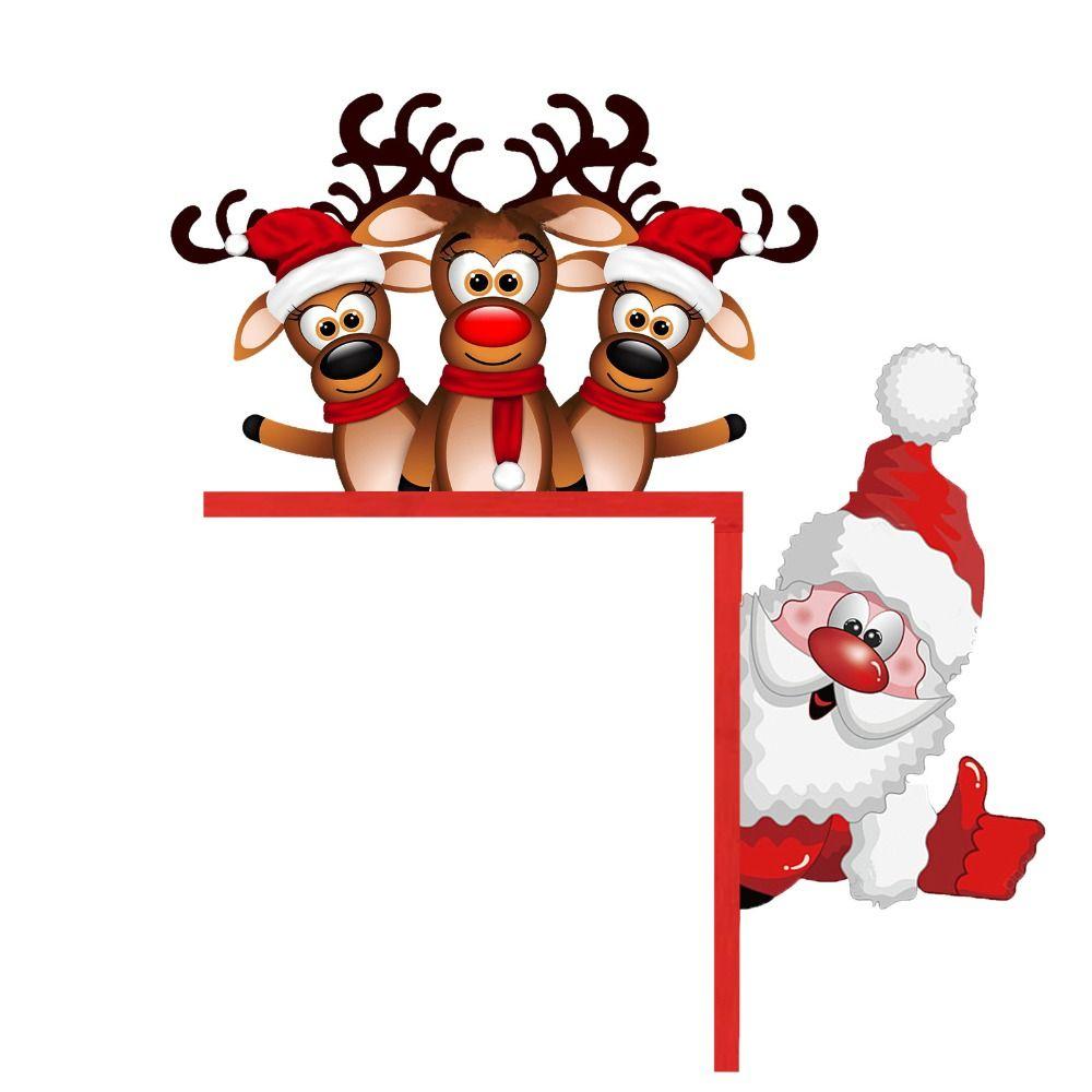 

Reindeer Christmas Door Corner Sign Santa Santa Claus Door Frame Bedroom Right
