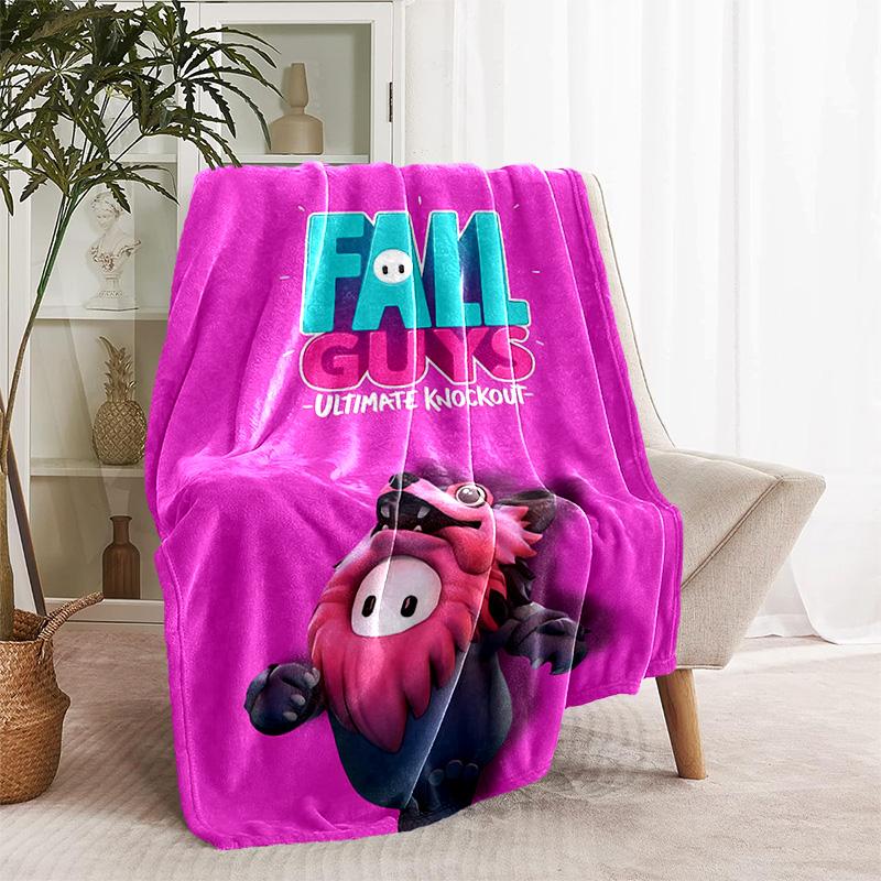 Game Fall guys printed throw blanket—lightweight,soft,warm;versatile blanket all seasons—perfect air-conditioning throw,nap blanket