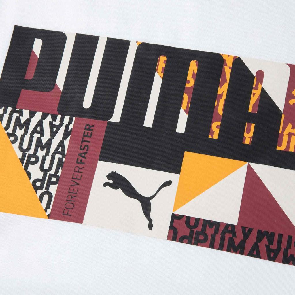 Puma Basic Graphic Monogram Color Block Casual Comfortable Short Sleeve T-Shirt Men Tops White 686380-02