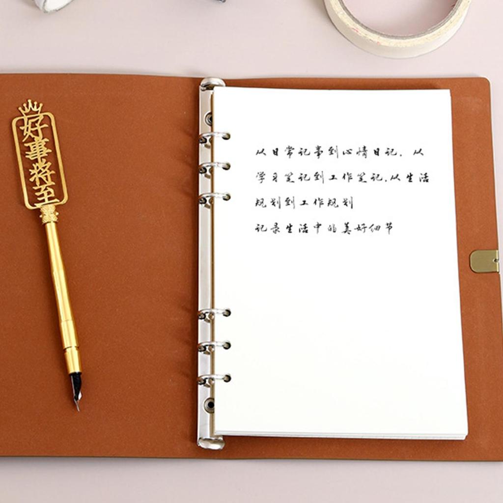 (Logo engraving possible) Leather A5 loose-leaf notebook, lined/blank pages, student diary, subject notebook, travel diary, work notebook