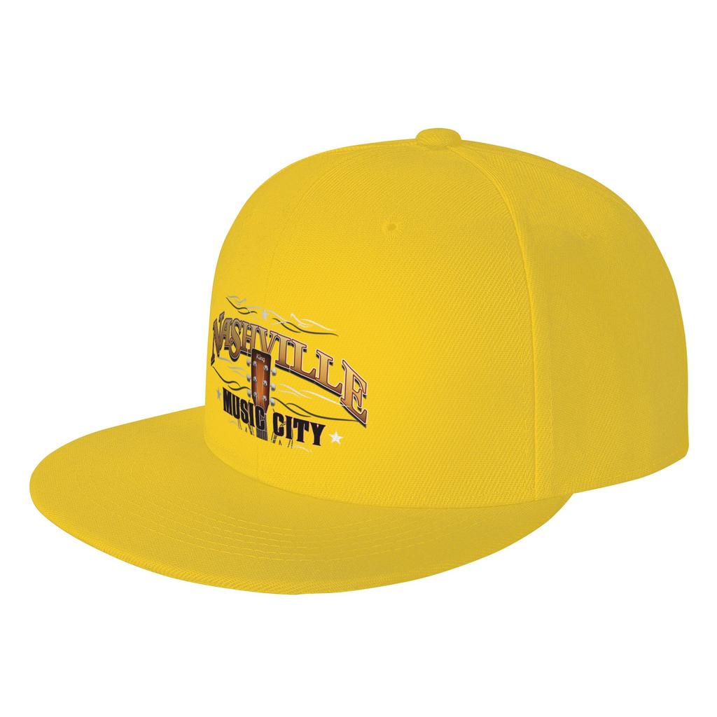 Fashion Nashville Music City Country Music Flat Brim Sun Hat Trendy Street Style Unisexs Cap