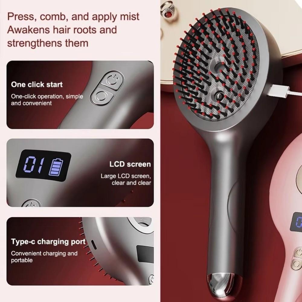 Multi-Function Electric Spray Hair Brush Hair Care Hair Follicle Massage Brush Scalp Care