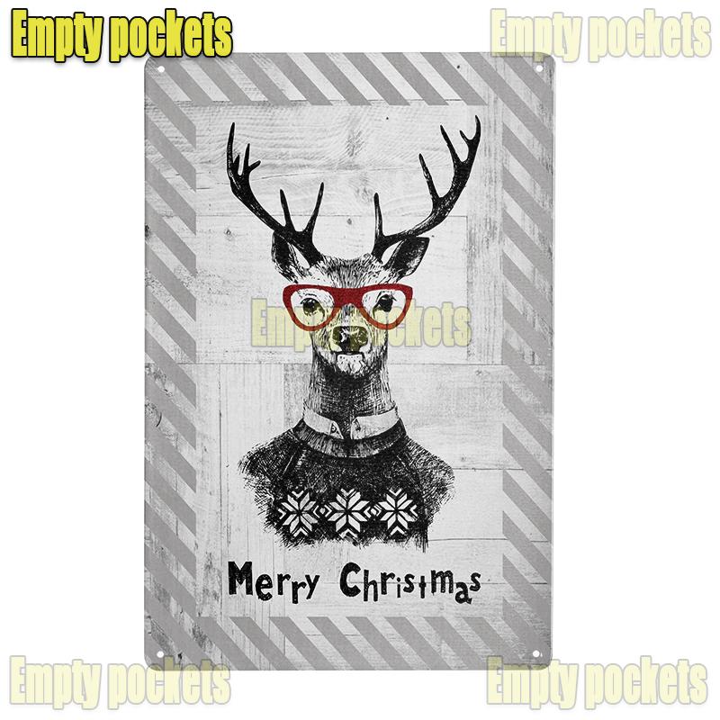 Vintage Metal Plate Kitchen Decoration Tin Sign Retro Decor Deer Garden Decoration Outdoor Forest Animal Posters On the Wall