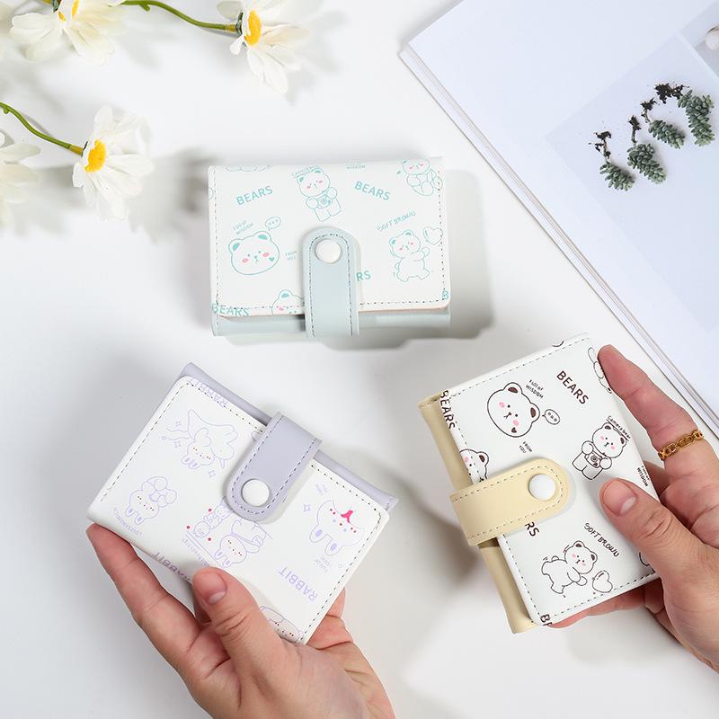 Korean Style Cute Cartoon Wallet for Women and Girls – Short, Multi-Card, Coin Purse