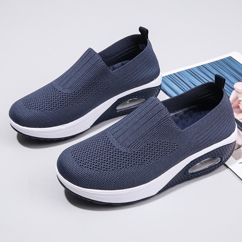 2023 Women's Breathable Flyknit Rocking Shoes with Non-slip Soft Sole and Air Cushion for Comfort