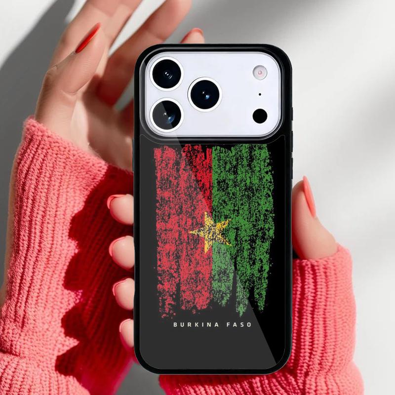 Burkina Faso Flag Phone Case for iPhone 17 16 15 14 13 Pro Max Back Cover for 12 11 Pro Coque