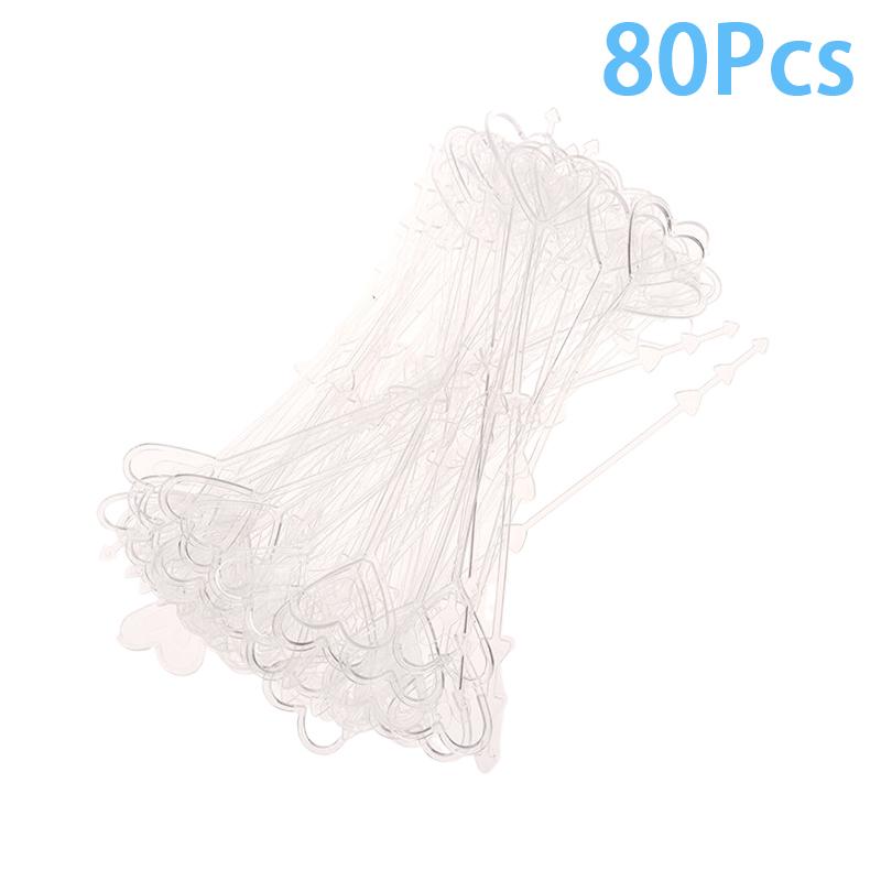 

80 шт. пластиковый держатель для карточек в форме сердца, зажим для открытки с сообщением, букет, свадебное украшение, украшение для букета, хозяйственные принадлежности прозрачный