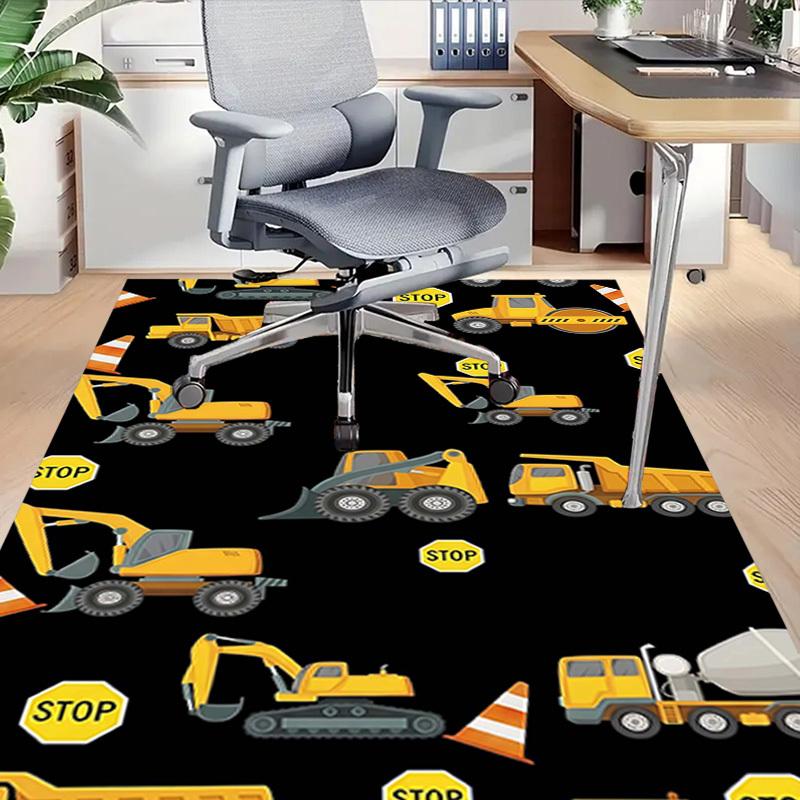 1PC construction vehicles stop signs Extra Large Non-Slip Floor carpet, Office, family, bedroom, Studio - Large Area RugJ0412