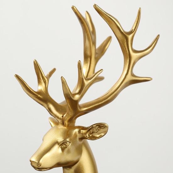 ირმის ქანდაკების 1 წყვილი, საშობაო პატარა ირმის ფიგურა მისაღები ოთახის, ტელევიზორის კაბინეტის, სახლის ოფისის დეკორაციისთვის