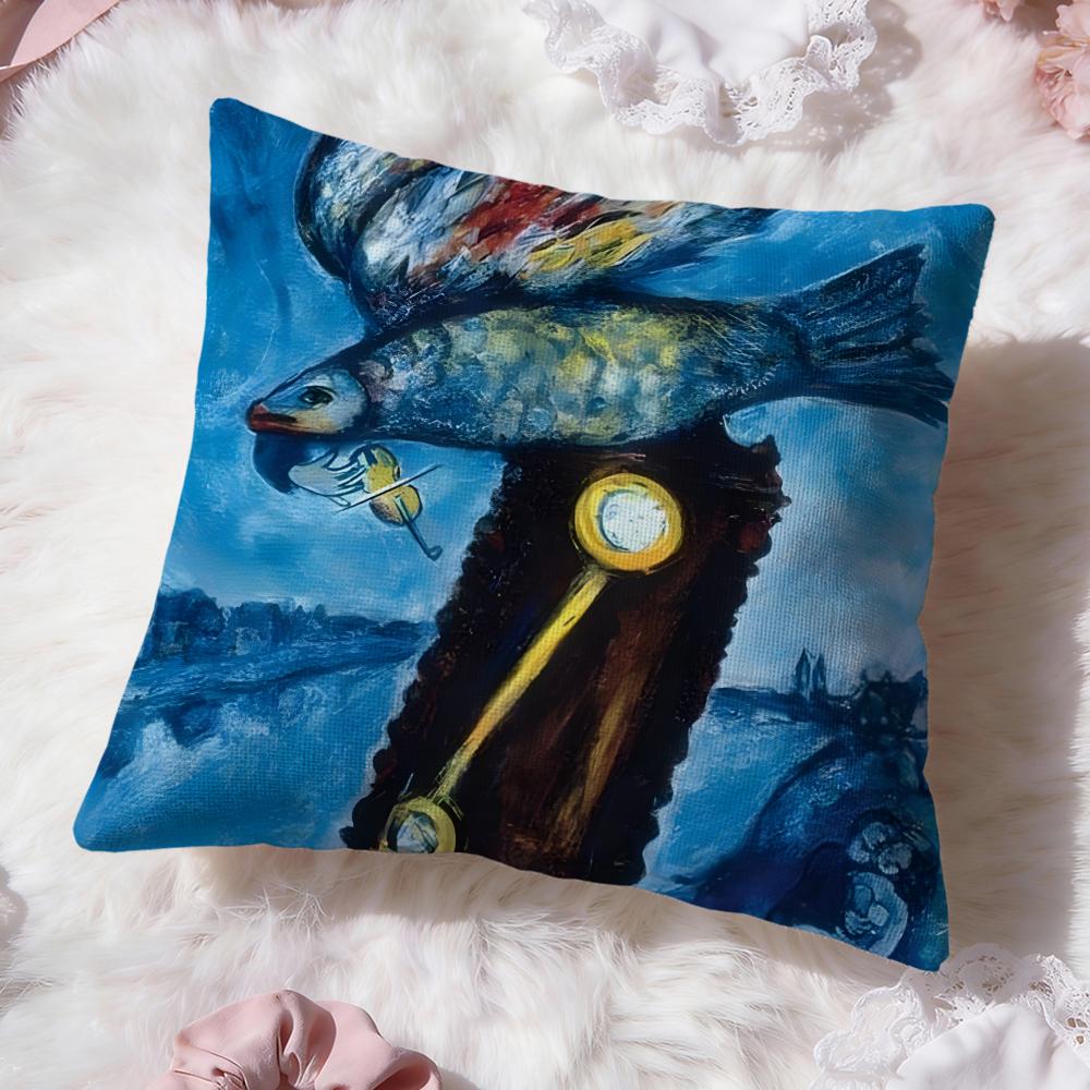 M-Marc C-Chagall Paintings Cushion Cover Premium Comfort Reversible Pillow Cove -Two In One Design for Any Room & Car Interior
