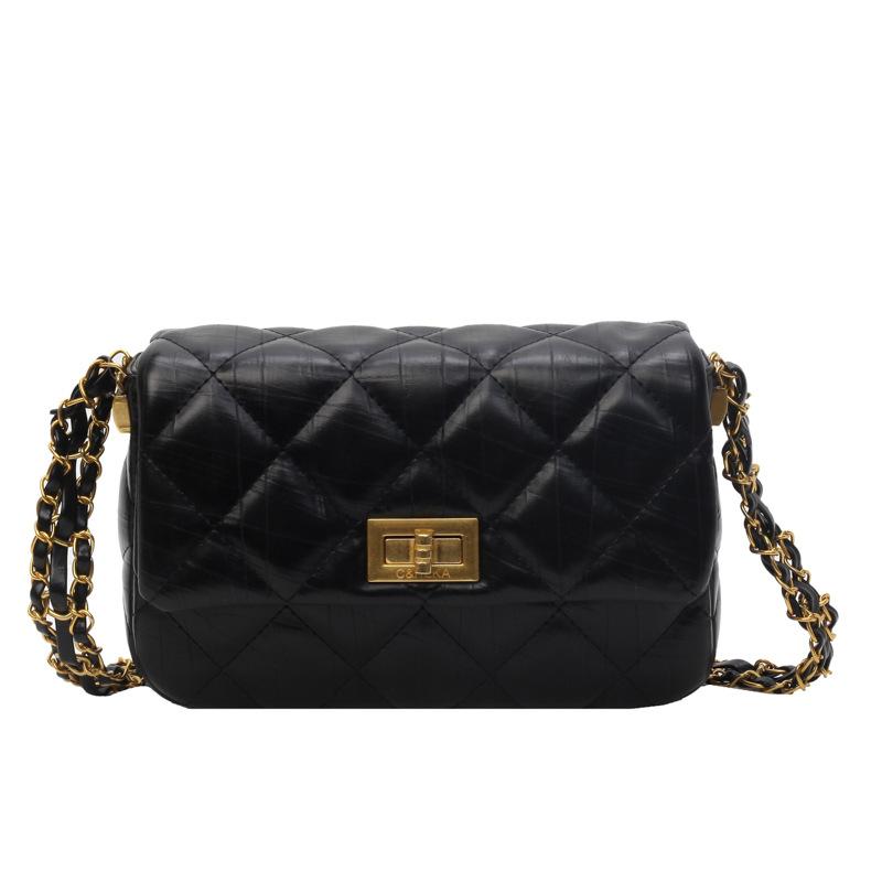 

Сумка Женская Новая Мода Сумка-Цепочка с Бриллиантами Универсальная Повседневная Сумка-Мессенджер чёрный